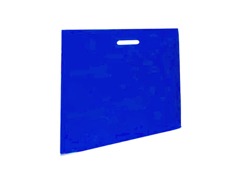 Синий полиэтиленовый пакет с вырубной ручкой 60*50+4см 70мкм