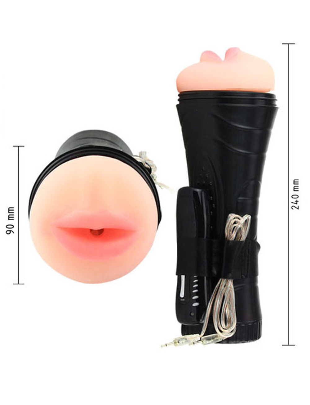 Мастурбатор-ротик с вибрацией LOLITA в пластиковом футляре (7 режимов) (Цвет: телесный)