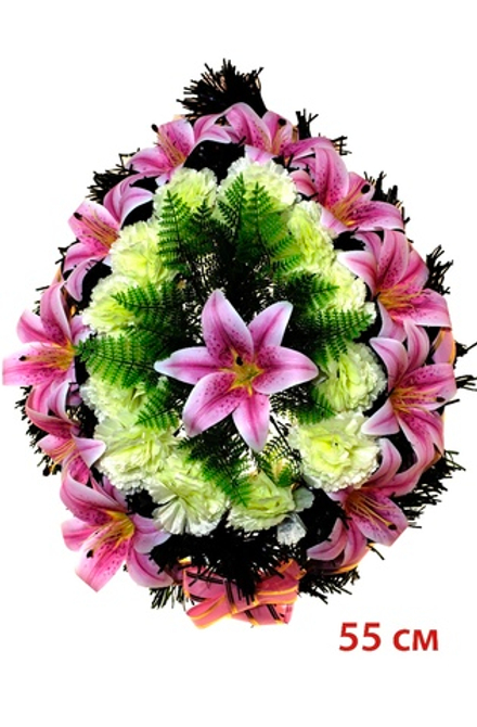 Венок ритуальный 55 см Лилии