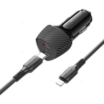 Автомобильное зарядное устройство Для Lightning Borofone BZ31D PD60W 2USB-C QC3.0 (black)