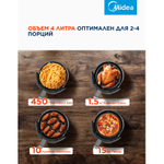 Аэрогриль Midea MAF-1040, чёрный
