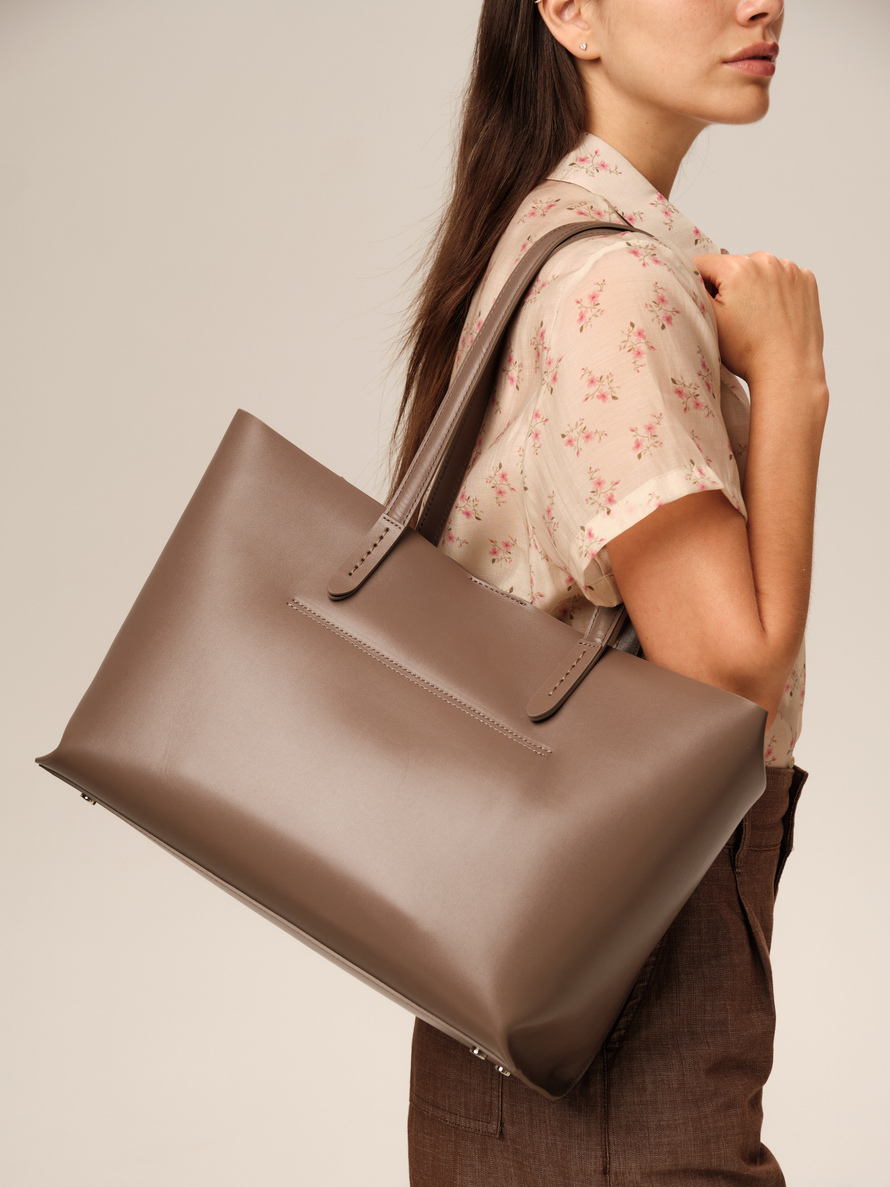 Кожаная сумка Bureau DBR 31125 тауп