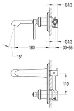 Встраиваемый смеситель для раковины CEZARES LIBERTY-F-BLI-01-W0