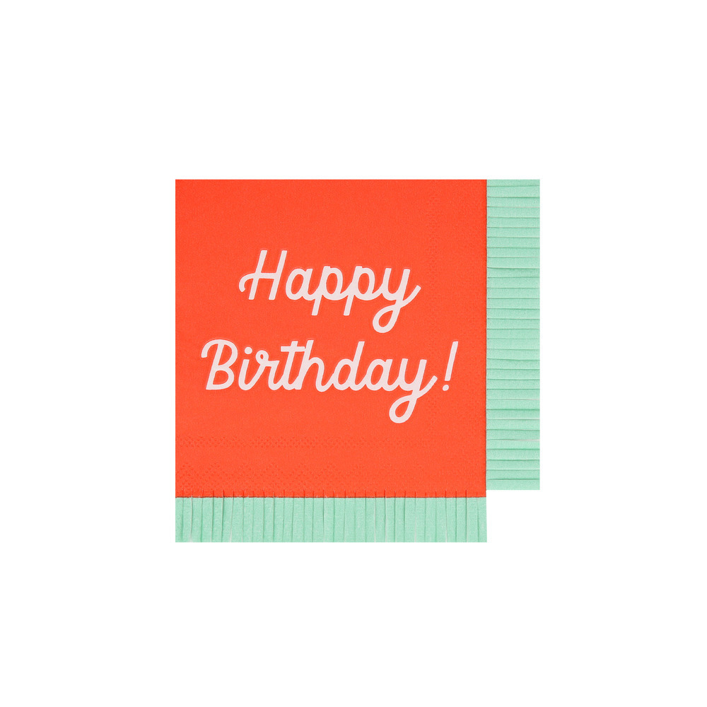 Салфетки маленькие цветные "Happy Birthday" 16 шт.