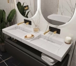 Тумба с раковиной Armadi Art Flat 120 антрацит глянец