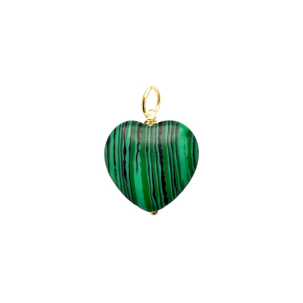 Подвеска Сердце из камня 16 мм / malachite / Подвеска Сердце из камня 16 мм / malachite /