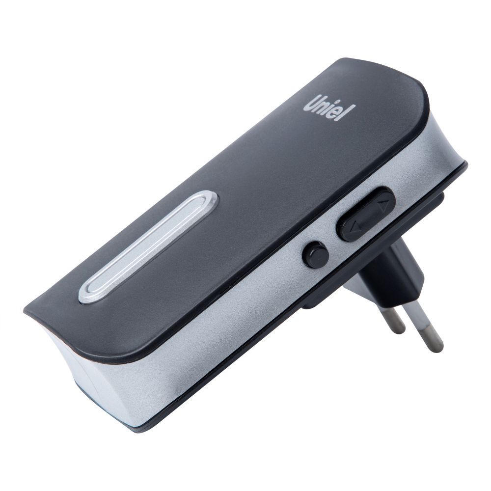 UDB-095W-R1T1-38S-BL-SL Звонок электронный. 220В. Радиус действия 150 м. Черный с серебристым. ТМ Uniel