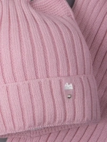 Шапка для девочки осенняя c ушками и снуд