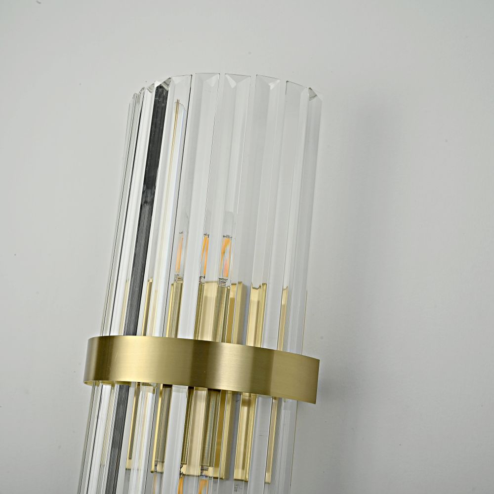 Бра Odeon Clear Glass Gold Metal Wall Lamp By Imperiumloft