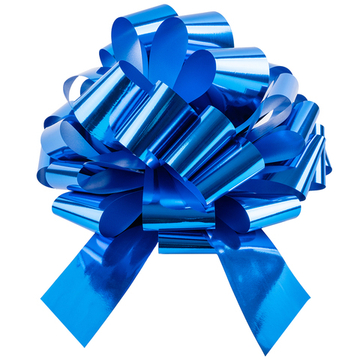 Бант-шар в синем цвете, металлик, 21 см/ 36 см