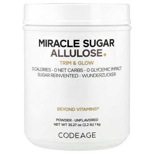 Codeage, Miracle, сахарный аллюлозный порошок, без добавок, 1 кг (35,27 унции)
