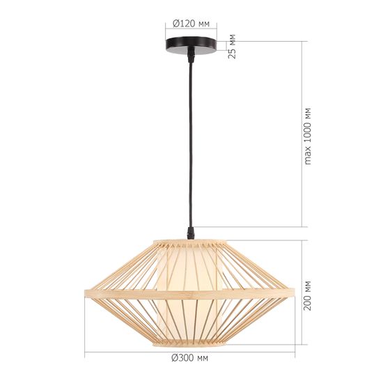 SL6241.533.01 Светильник подвесной ST-Luce Древесный/Белый E27 1*40W ALMA