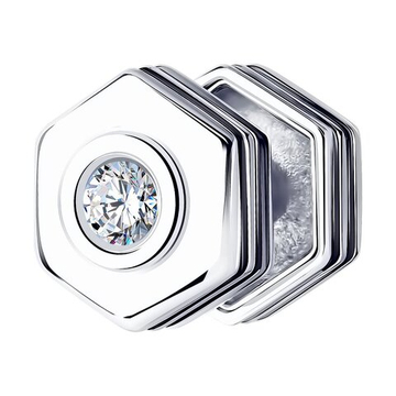 Серьга с фианитом Серебро