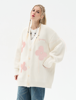 Кардиган HARSHandCRUEL "Minimalistic Flowers" Oversized Cardigan
