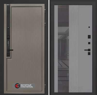 Входная дверь Лабиринт Лаб 1 Про - 32 Серый софт рельеф