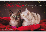 Альбом для рисования 12л А4ф на скобе "Мы любим котиков" (Хатбер)