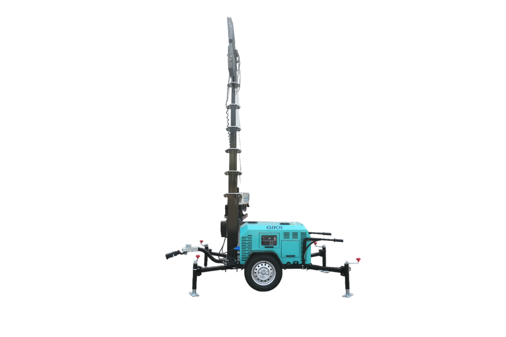 Осветительная вышка GIKS LTD-7000 дизельная - [мачта 7 м / 4х400 Вт / 4.5 кВт] светодиодная, передвижная