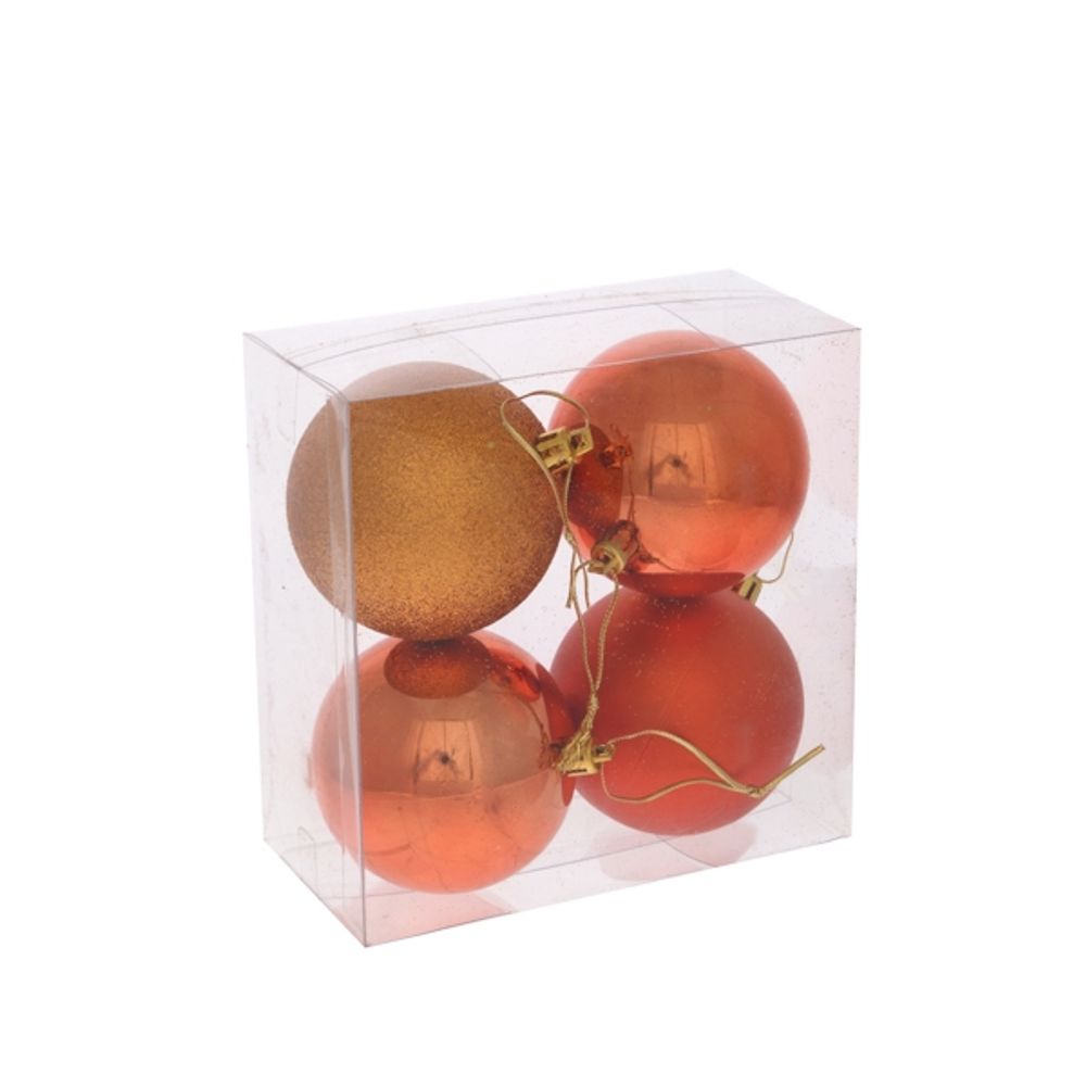 GAEM Набор из 4шт Украшение новогоднее Шар "Медовый квартет", D 7 см, L14 W7 H14 см