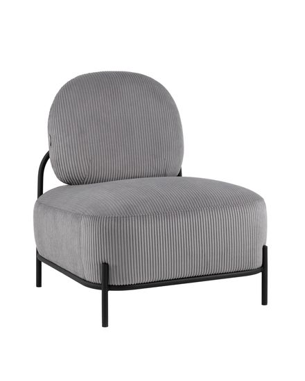 Кресло Стоун велюр рельефный светло-серый