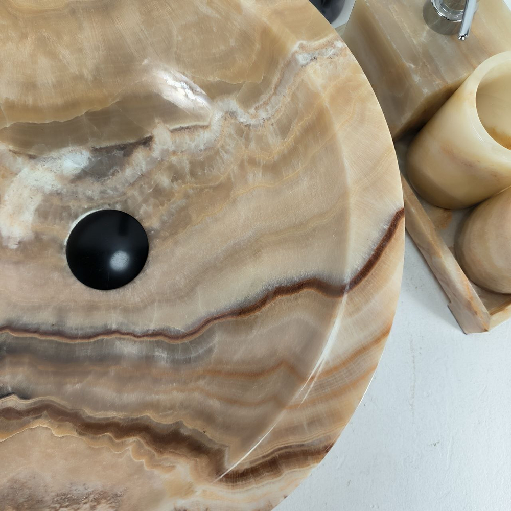 Раковина из оникса Bowl Yellow BO-64398 40*40*15 0196
