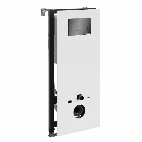 Инсталляция для унитаза WasserKraft Abens 20TLT.010.ME.WH.PB03 белая панель/кнопка черная глянцевая