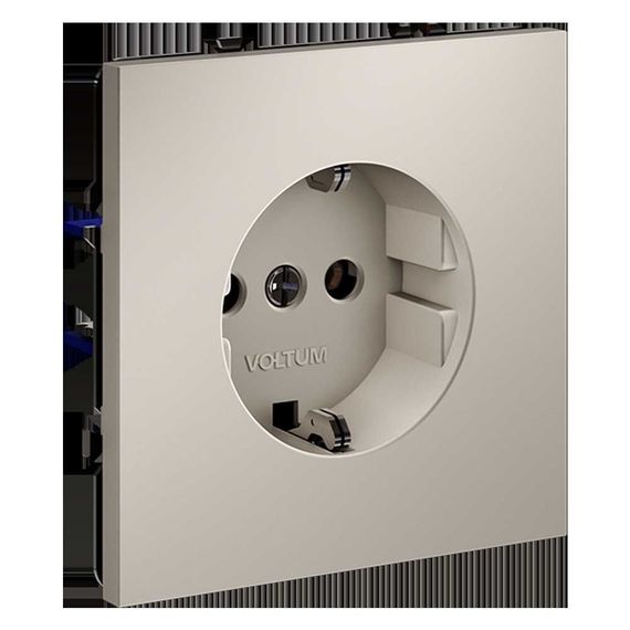 Розетка встраиваемая Voltum S70 с заземлением 16А, (кашемир) VLS040103