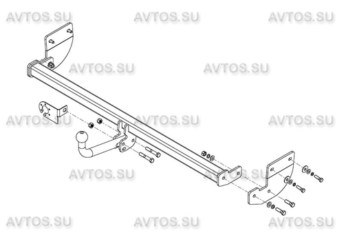 Фаркоп для Hyundai Elantra седан 2013-2016 Тип шара: A. Нагрузки: 1250/75 кг, HY 27