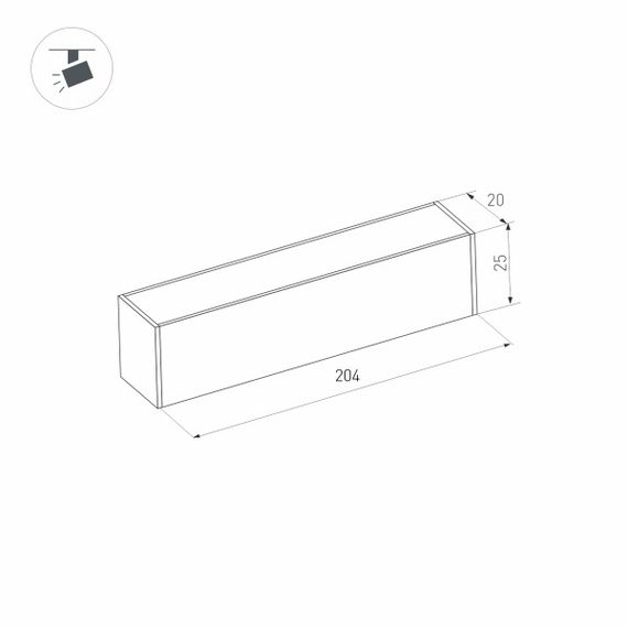 Трековый светодиодный светильник для магнитного шинопровода Arlight Mag-Flat-25-L200-6W Warm3000 033673