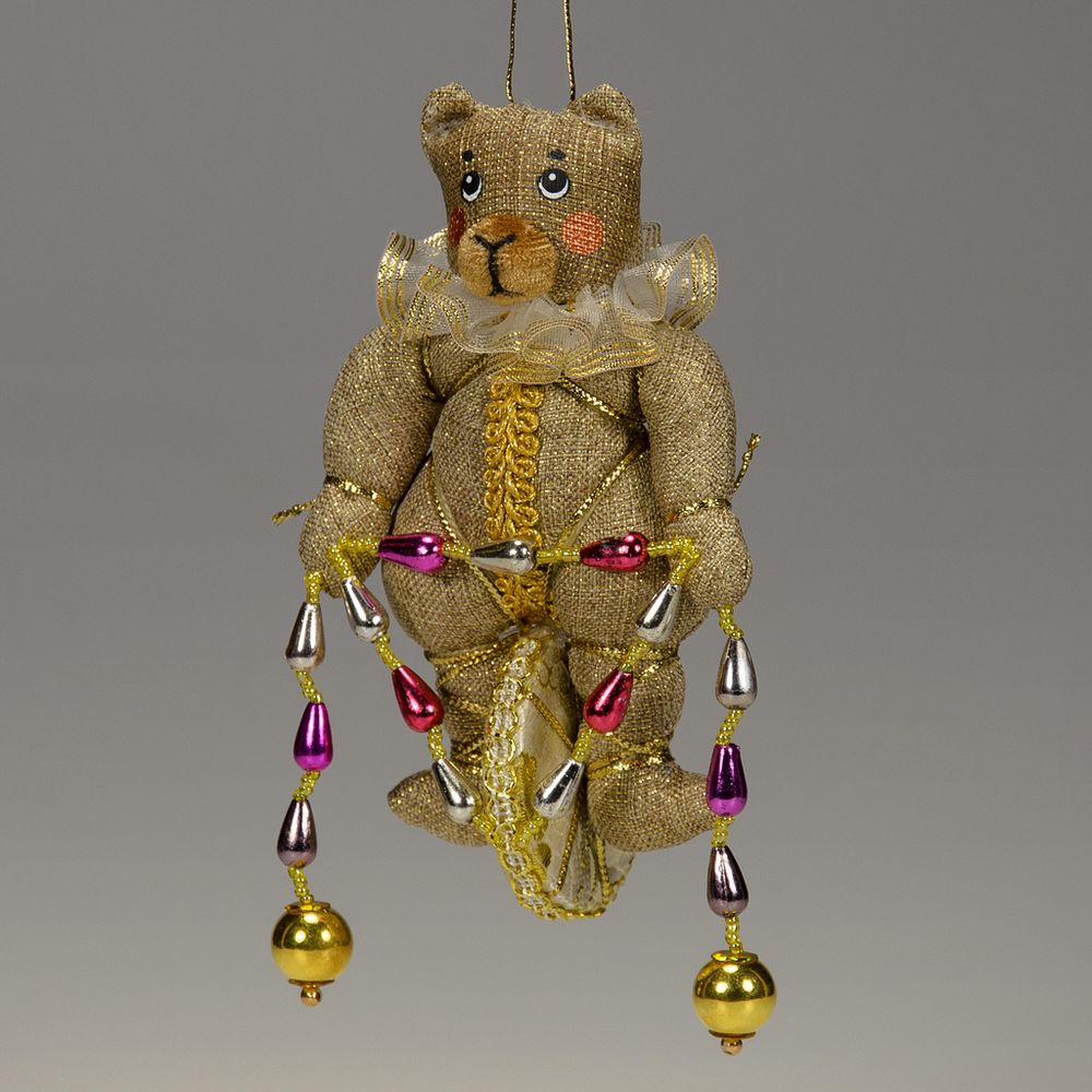 Ёлочная игрушка Медведь на колесе