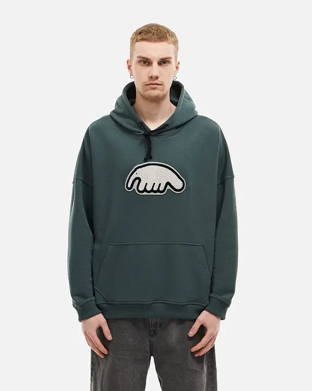 Худи ANTEATER Hoodie-Marengo-White-Logo