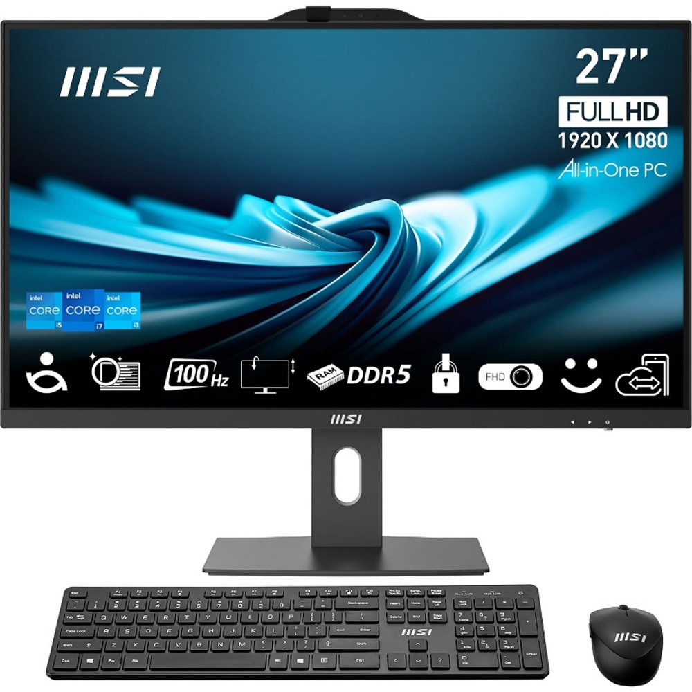 Моноблок MSI PRO AP272P 14M 27"(1920x1080 IPS), Intel Core i5 14400, 16Gb, 512Gb SSD, noDVD, UHD Graphics 730, Cam/BT/WiFi, DOS