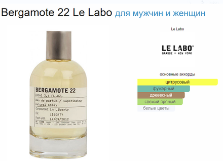 Le Labo Bergamote 22 100ml (duty free парфюмерия)