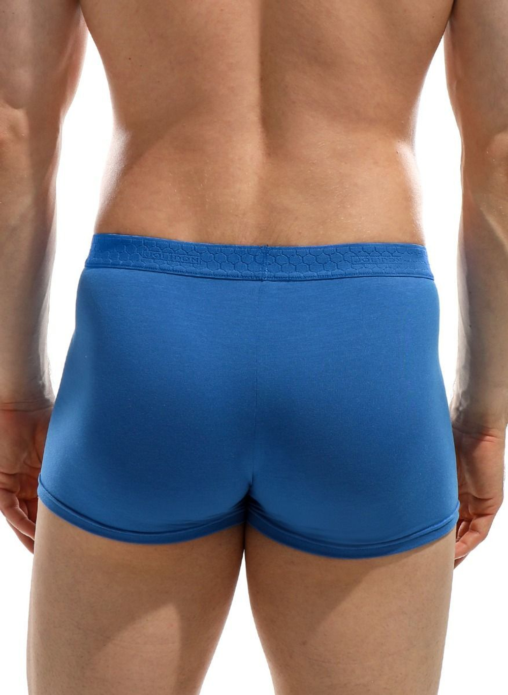 Мужские трусы-боксеры с фактурной широкой мягкой резинкой (Размер: M) (Цвет: синий)