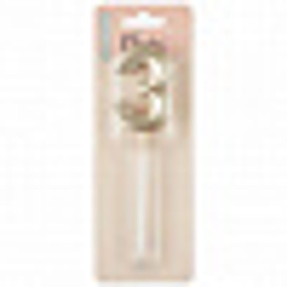 Свеча - цифра "Грани золото белое, металлик 3", с держателем, 3,5*5 + 7 см