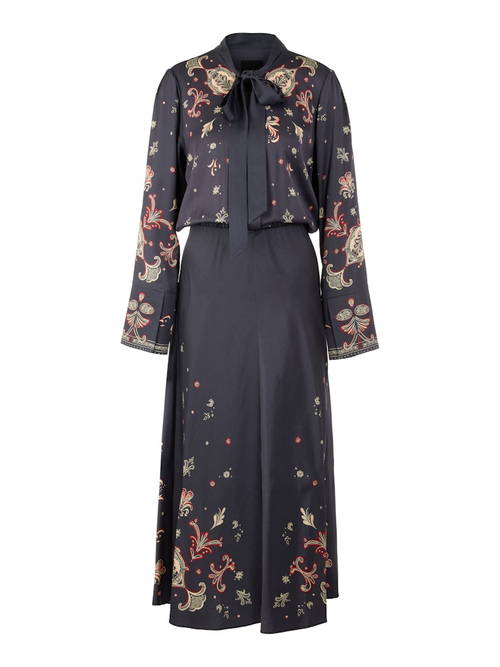 Marc Cain Платье из вискозы с воротником-бант