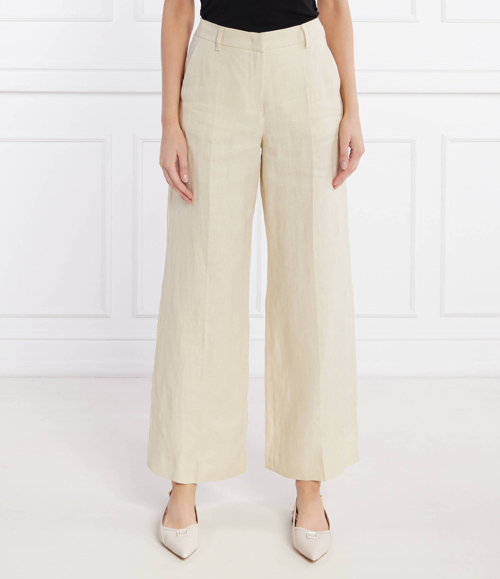 Льняное брюки MALIZIA Weekend MaxMara - бежевый(151310226)