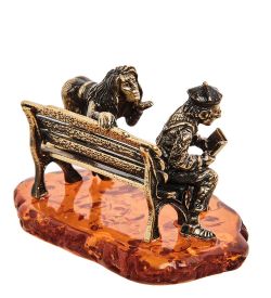 Народные промыслы AM-3124 Фигурка «Парочка Студенты» (латунь, янтарь)