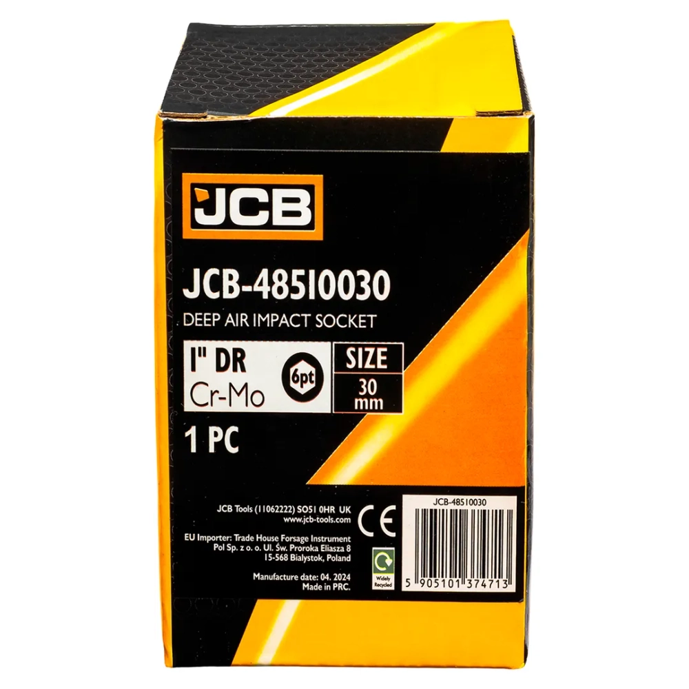 Головка ударная глубокая 1'', 30мм (6гр.) JCB JCB-48510030