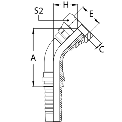 Фитинг DN 16 DK (Г) 27x1.5 (45) (накидная гайка)