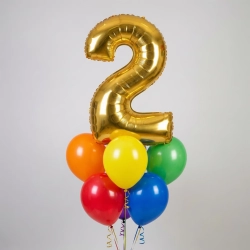 Набор из 7 шаров с цифрой 2.