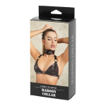 Бордовый широкий кожаный ошейник с кольцом БДСМ Арсенал Lady's Arsenal Maroon Collar 67008