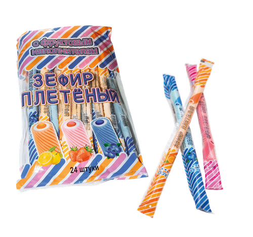 Зефир плетеный с наполнителем 12*24шт 18г