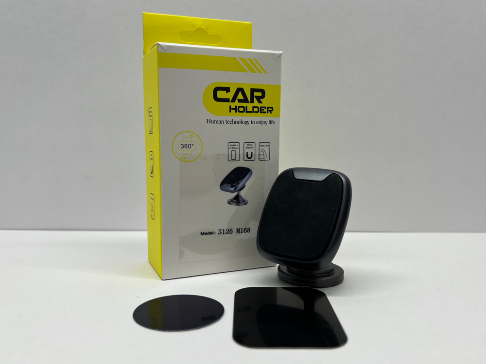 Держатель для телефона автомобильный в машину, на панель, клеящаяся платформа, скотч + магнит, S126-M168, Цепкий (1 шт.)