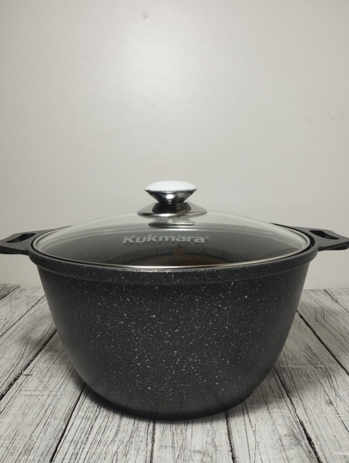 Кастрюля АП 4л стекл крышка Мрамор темный кмт42а