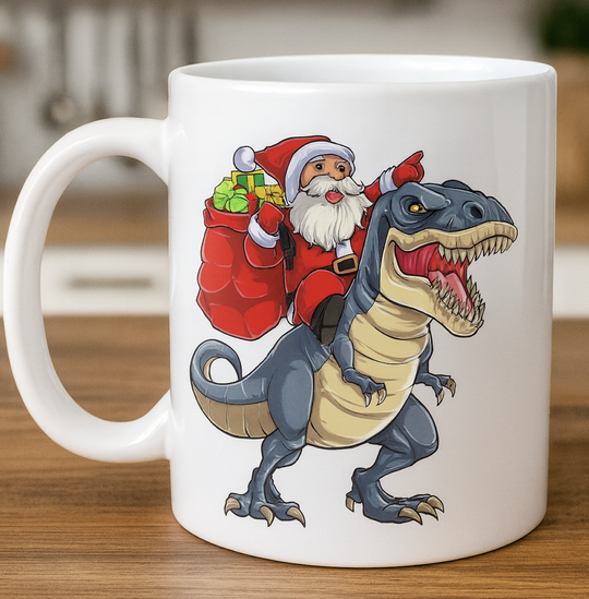 Кружка с принтом "Санта"