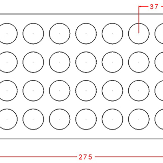 985 | Форма для шоколадных конфет "Высокая пуля" (275*175 мм)