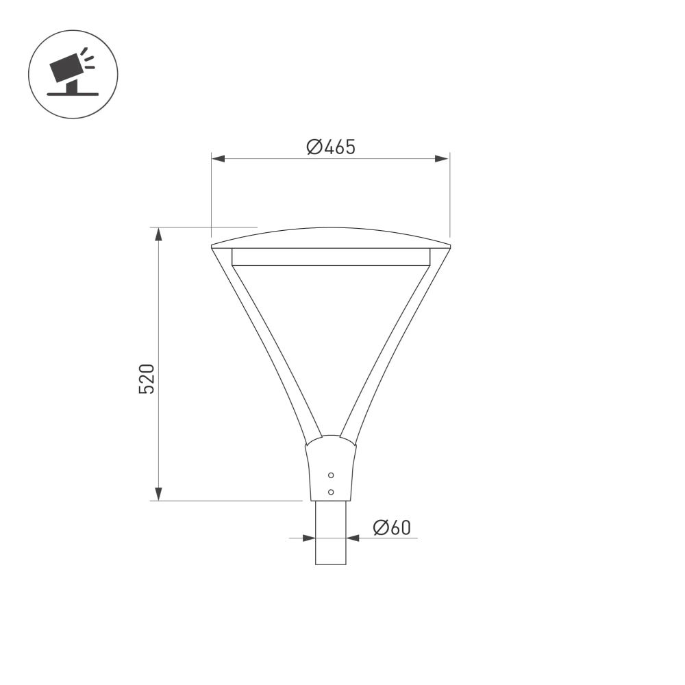 Светильник ALT-OSARIS-50W Warm3000 (BK, 145х60 deg, 230V) (Arlight, IP65 Металл, 5 лет) 051857