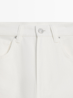 Massimo Dutti Джинсы с высокой талией и широкими штанинами, белый