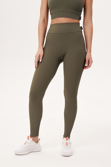 Легинсы в рубчик с высокой талией и карманами