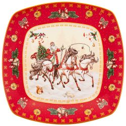 БЛЮДО LEFARD "ТРОЙКА" КВАДРАТНОЕ 25X4,2CM КРАСНОЕ (КОР=12ШТ.)